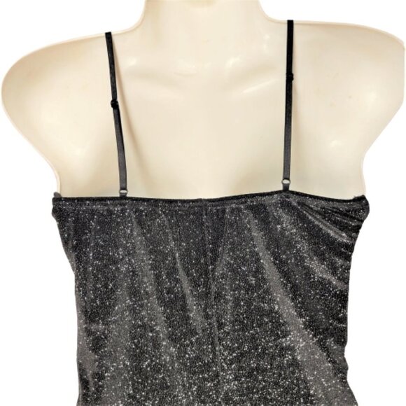 Sparkly Strapless Glitter Black Mini Dress Various Sizes S M L - Picture 5 of 16